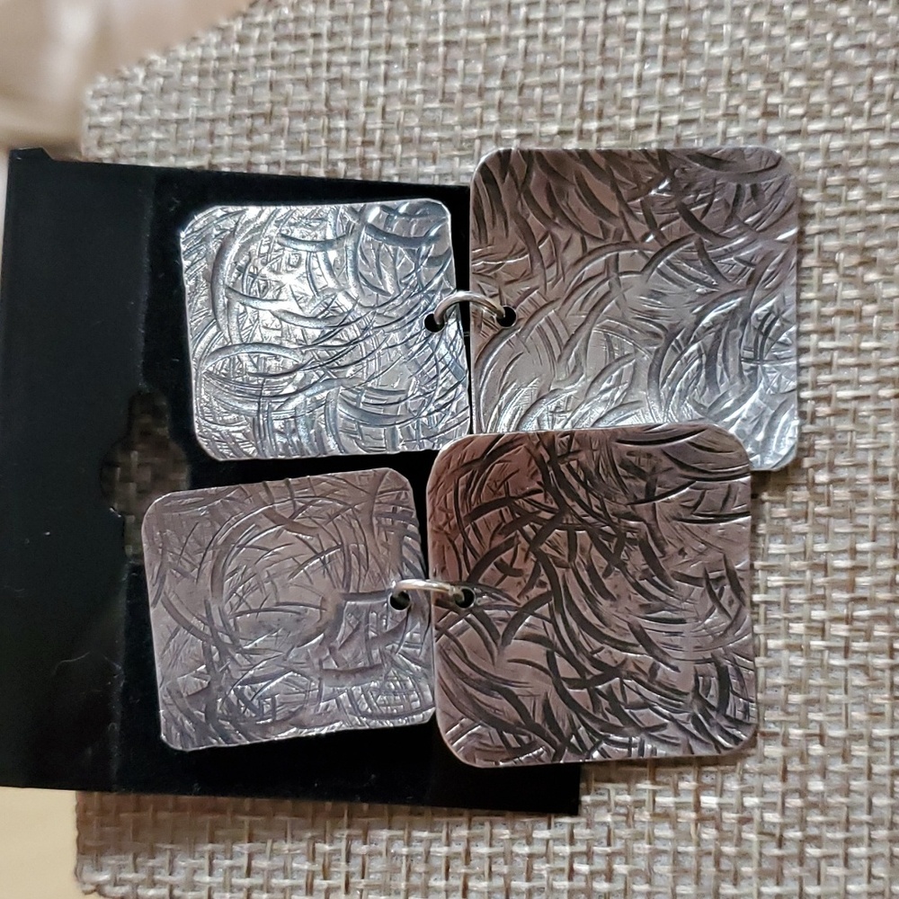 Sterling Dangling Squares Earrings